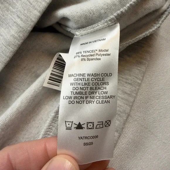 Quince SuperSoft Fleece Pullover Hoodie Heather Grey Large YATRC006 NWT - Picture 3 of 8